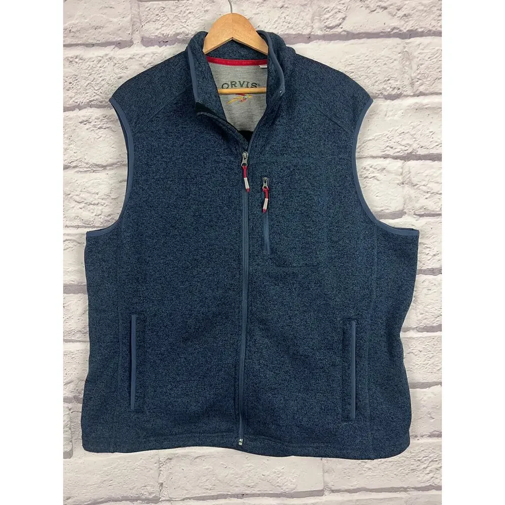 Orvis Mens XXL Gorpcore Outdoors Fishermancore Full Zip Mock Neck Sweater Vest